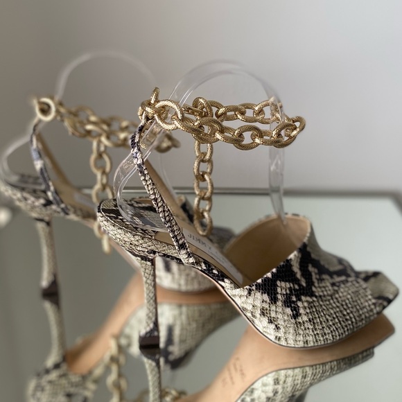 New Jimmy Choo Off-White Snake Sae 90 Sandals 39 $895 - Picture 13 of 13